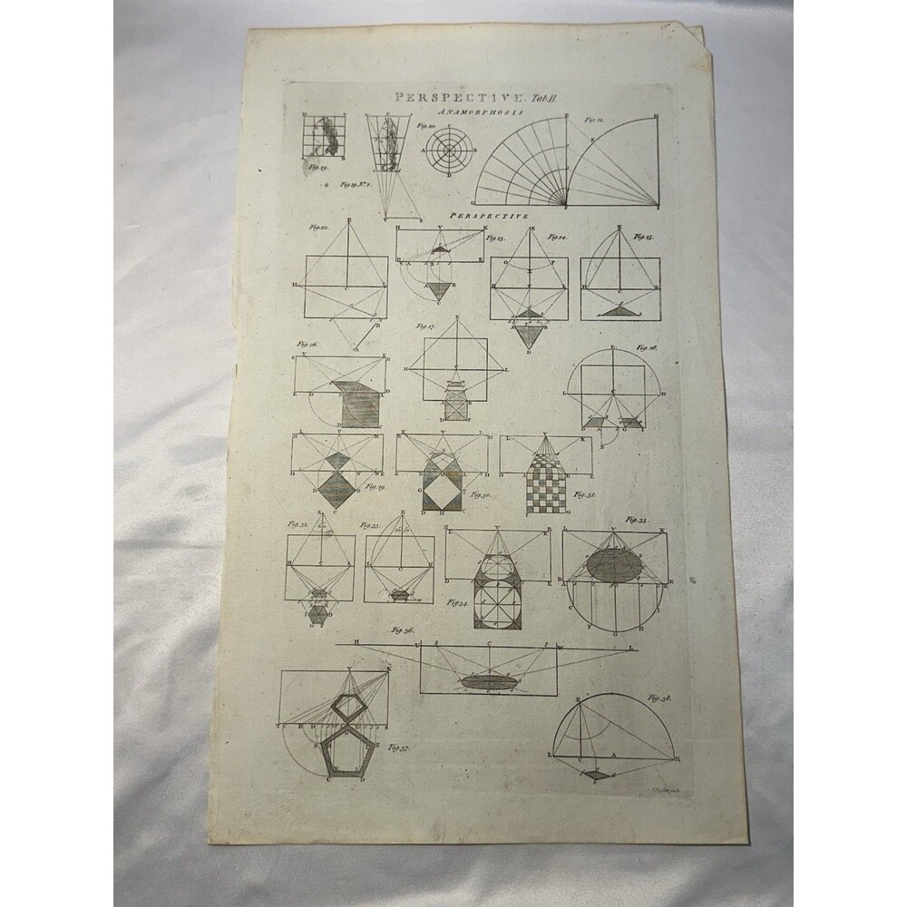 Antique Perspective Engraving Anamorphosis Geometry Art Early Drawing Techniques